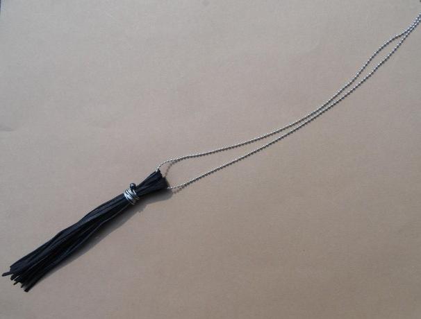 kožený střapec s říční perličkou náhrdelník kožený drát řetízek kůže chirurgická nerez ocel říční perla perlička střapec kuličkový 