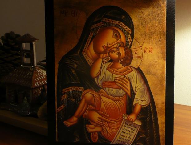 Replika ikony Panny Marie s Kristem svátost byzantská ikona s ikonou panna marie a kristus replika ikony svatý obraz řecká ikona 