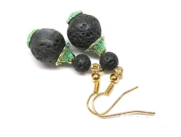Náušnice Antik Green Bublinky náušnice láva antik gold 
