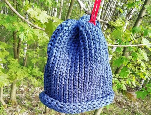 Pletená mega dlouhá čepice