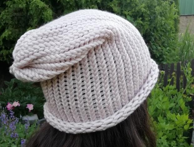 Pletená mega dlouhá čepice