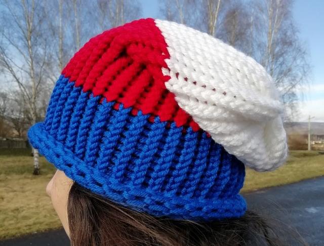 Pletená mega dlouhá čepice