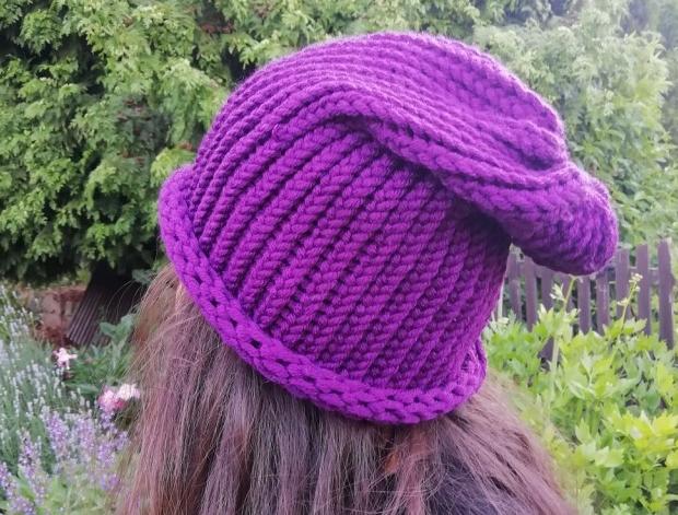 Pletená mega dlouhá čepice