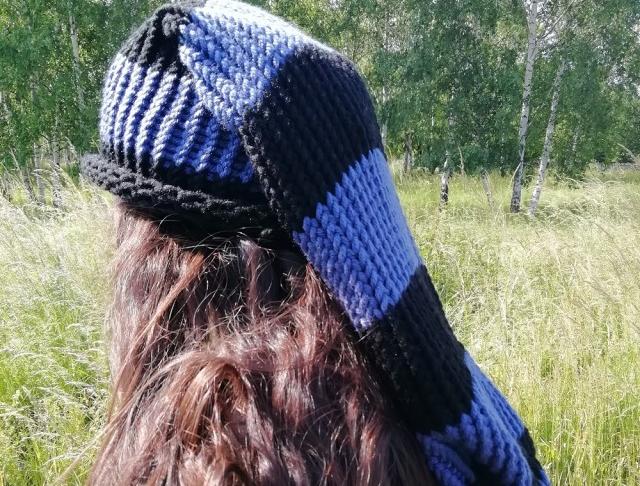 Pletená mega dlouhá čepice