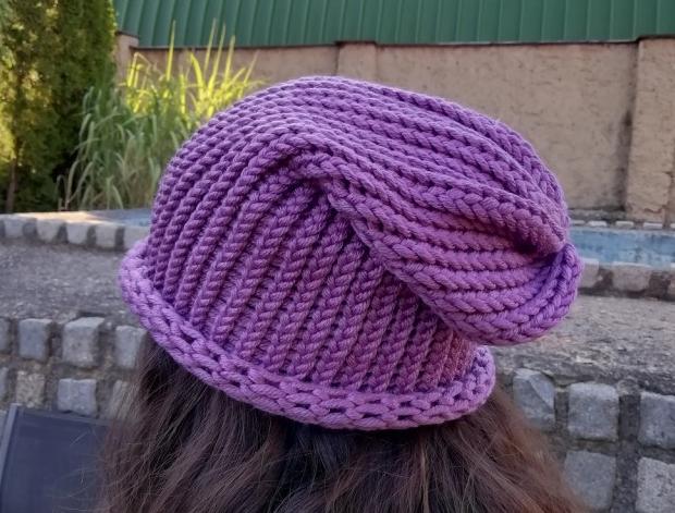 Pletená mega dlouhá čepice