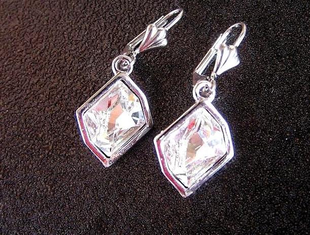Swarovski avantgarda náušnice luxusní swarovski společenské čirá lepení avantgarda 