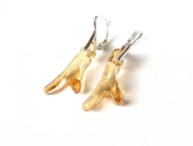 Korál Swarovski - náušnice korál náušnice elegantní béžová swarovski stříbrná stříbro golden shadow 