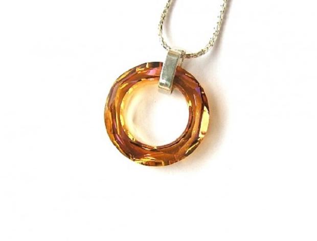 Kruh Swarovski copper kruh náhrdelník přívěsek řetízek swarovski stříbrná stříbro měděná kroužek 