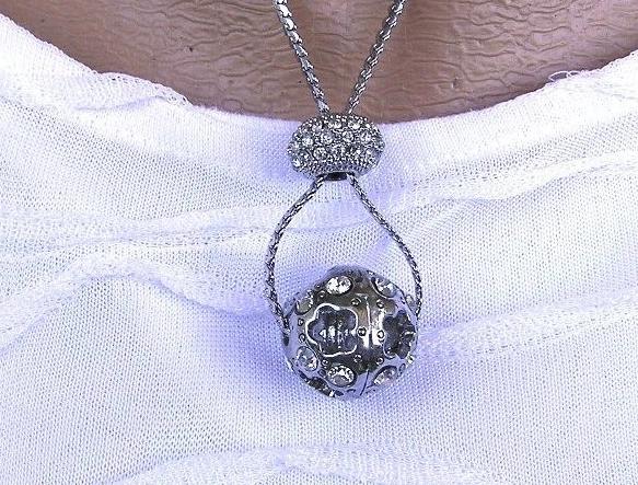 Kulička s rondelkou náhrdelník přívěsek rondelka rhodium řetízek kulička 