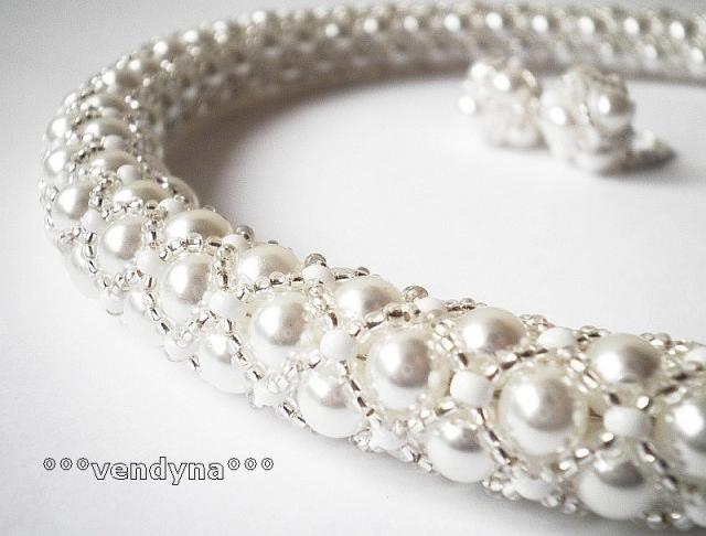 Snow Lady náhrdelník sníh svatba svatební led rocail nevěsta hand made poštovné zdarma 