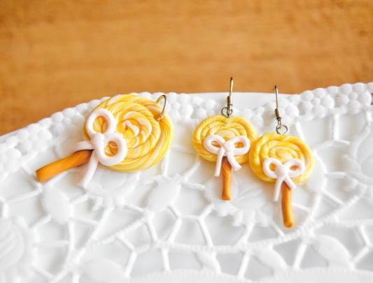 Pomerančové dortíky - náušnice