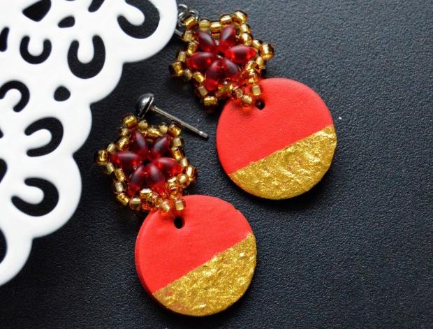 Pomerančové dortíky - náušnice