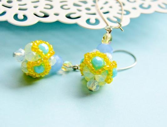 Pomerančové dortíky - náušnice