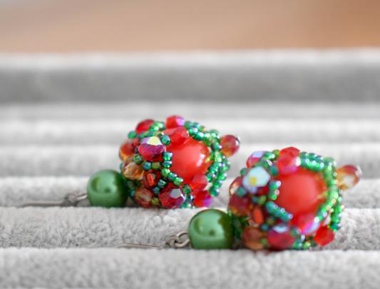 Pomerančové dortíky - náušnice