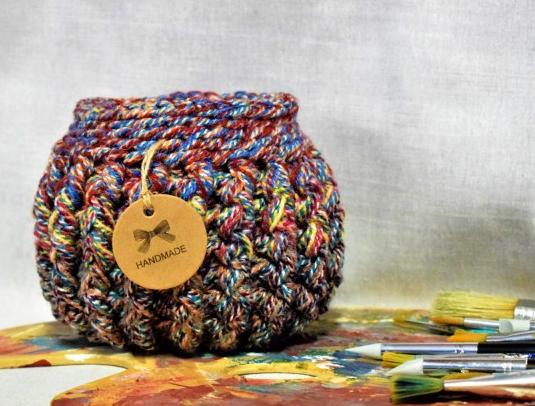 Buřtíkatý košík MELANGE 16×13 cm