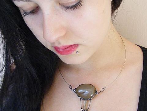 Souprava šperků s krajinkami-smalt