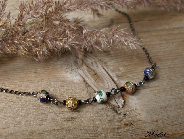 Cloisonne náhrdelník II. náhrdelník barevné elegantní černá decentní black 