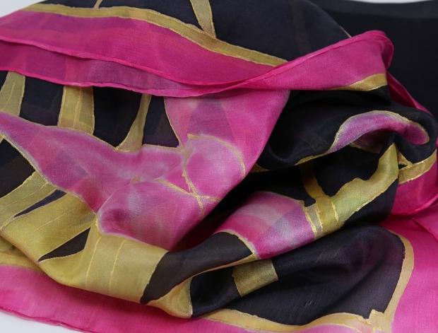 Hedvábná šála Fuchsia