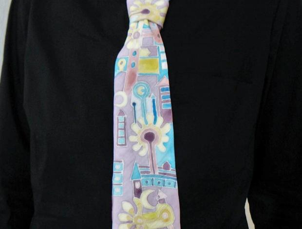 Malované lněné šaty Skrývám šelmu