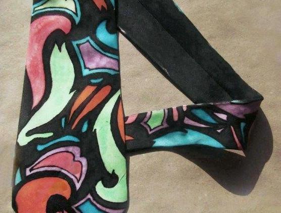 Malované lněné šaty Skrývám šelmu