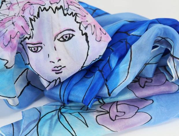 Malované lněné šaty Skrývám šelmu