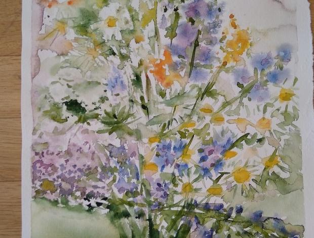 Malované lněné šaty Skrývám šelmu