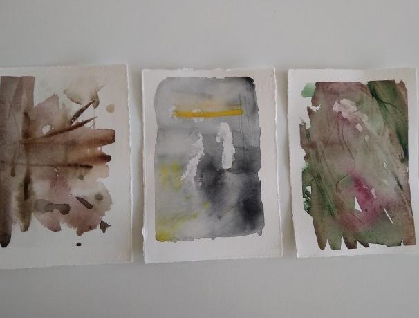 Malované lněné šaty Skrývám šelmu