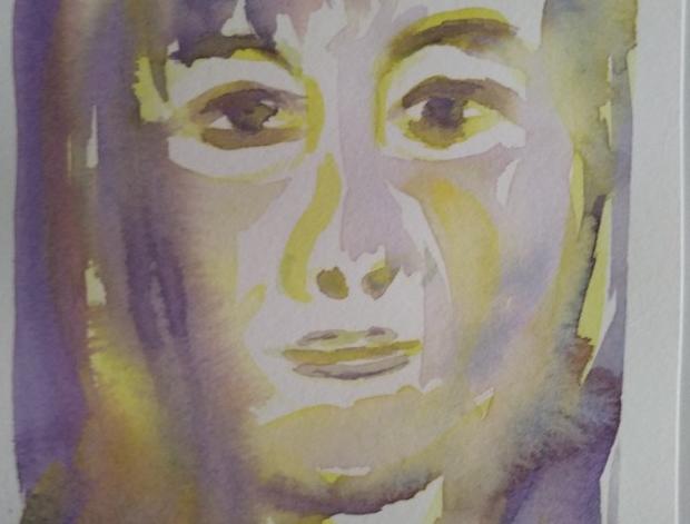 Malované lněné šaty Skrývám šelmu