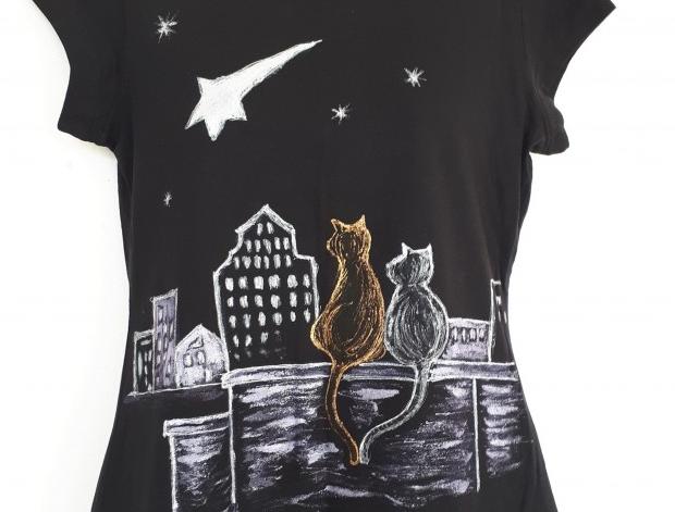 Malované lněné šaty Skrývám šelmu