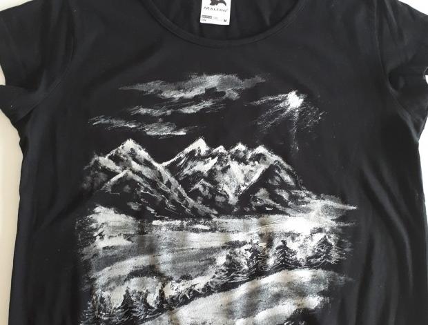 Malované lněné šaty Skrývám šelmu