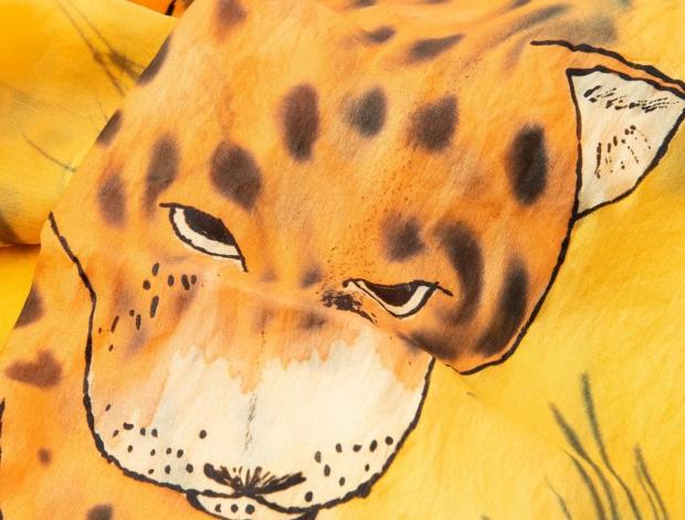 Malované lněné šaty Skrývám šelmu