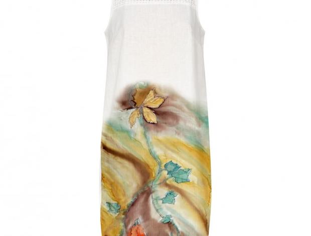 Malované lněné šaty Skrývám šelmu