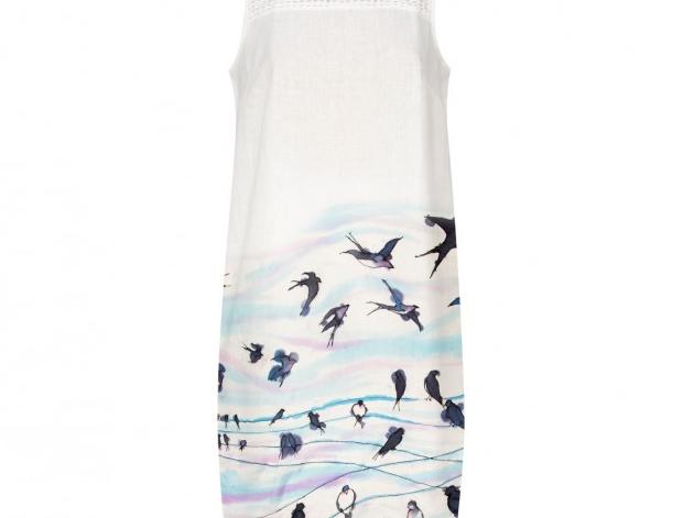 Malované lněné šaty Skrývám šelmu