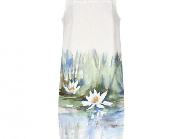 Malované lněné šaty Skrývám šelmu