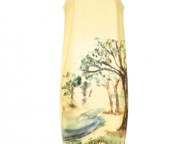 Malované lněné šaty Skrývám šelmu