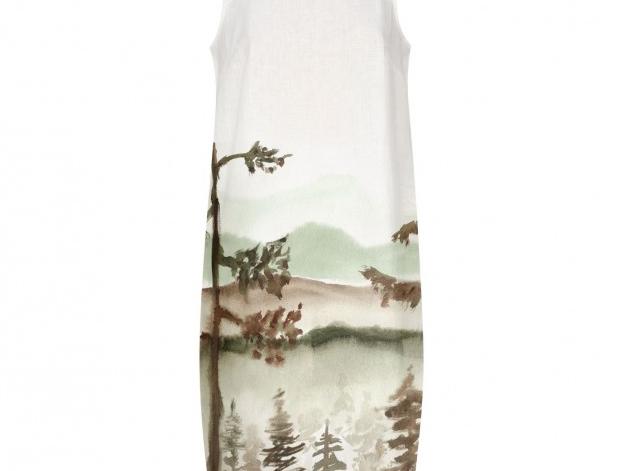 Malované lněné šaty Skrývám šelmu