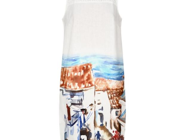 Malované lněné šaty Skrývám šelmu