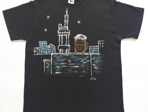 Malované lněné šaty Skrývám šelmu