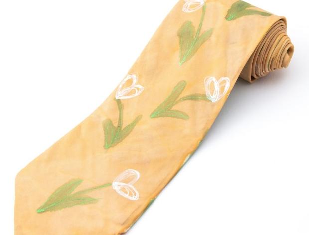 Malované lněné šaty Skrývám šelmu