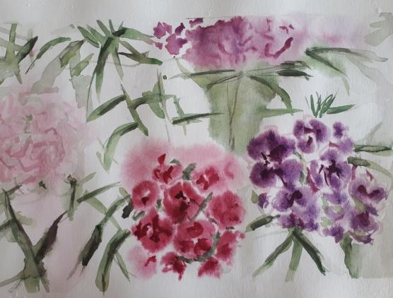 Malované lněné šaty Skrývám šelmu