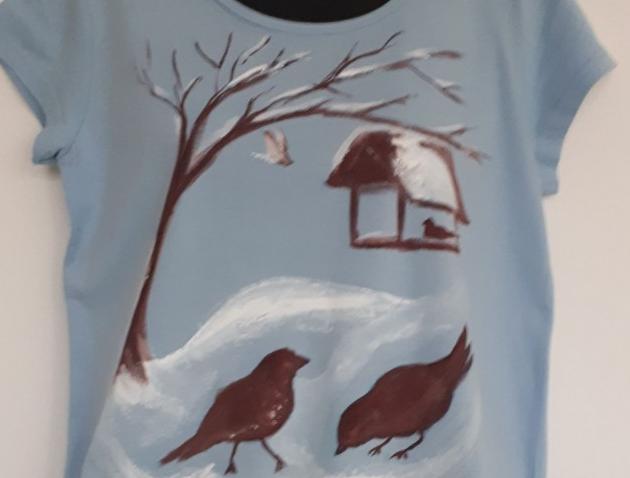 Malované lněné šaty Skrývám šelmu