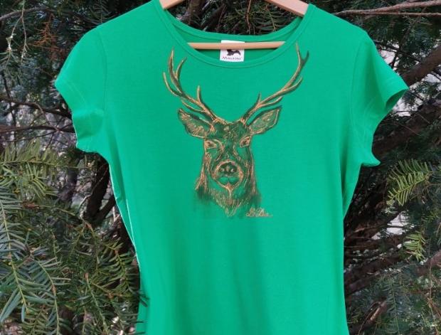 Malované lněné šaty Skrývám šelmu