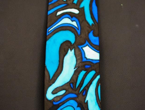 Malované lněné šaty Skrývám šelmu