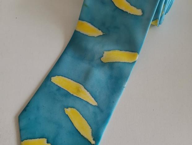 Malované lněné šaty Skrývám šelmu