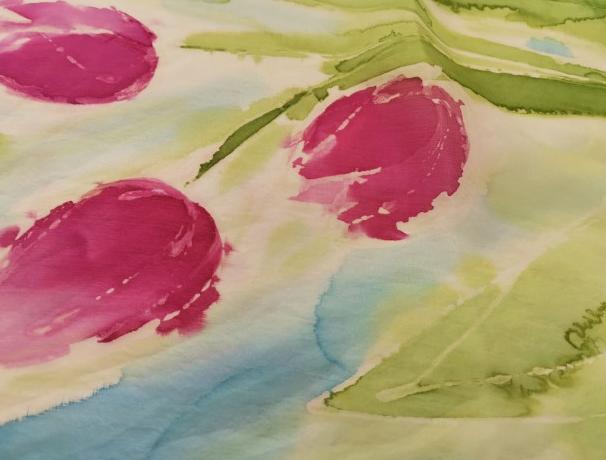 Malované lněné šaty Skrývám šelmu