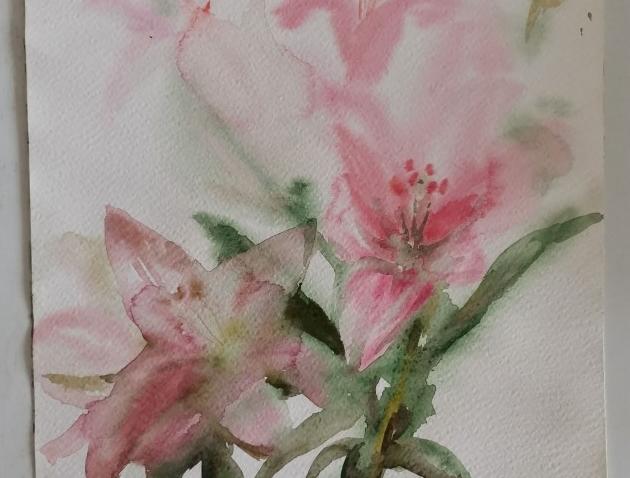 Malované lněné šaty Skrývám šelmu