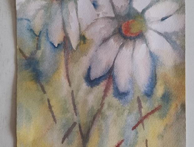 Malované lněné šaty Skrývám šelmu