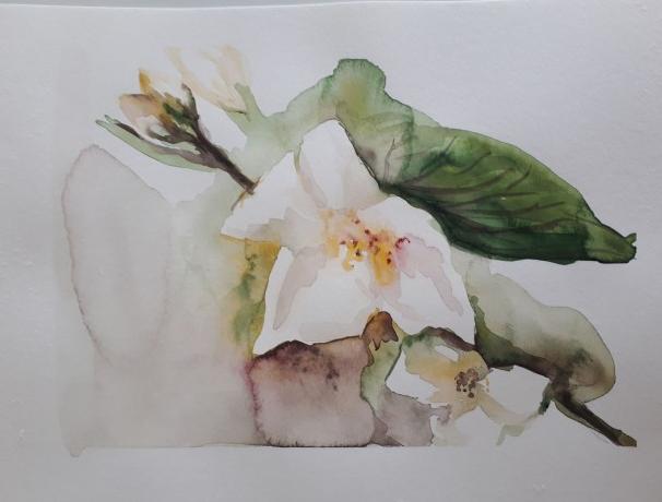 Malované lněné šaty Skrývám šelmu