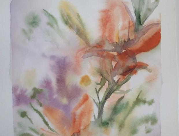 Malované lněné šaty Skrývám šelmu