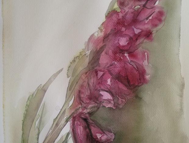 Malované lněné šaty Skrývám šelmu